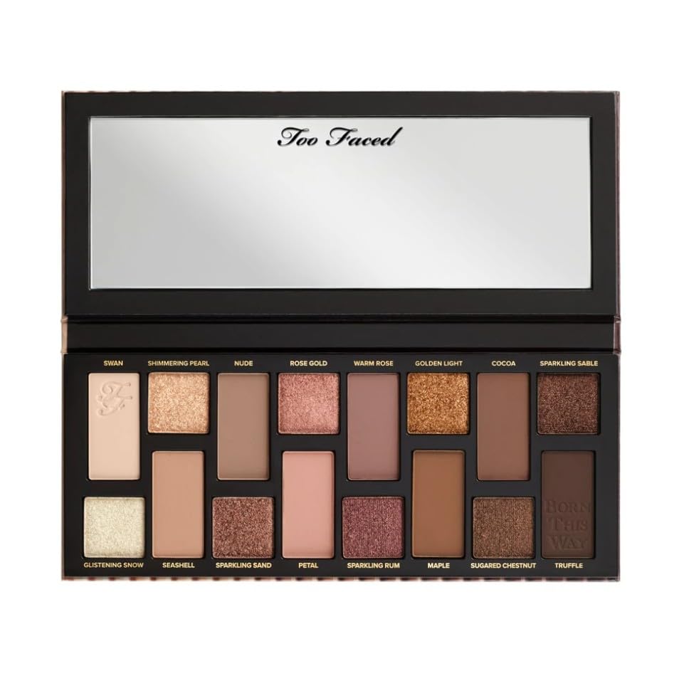 TOO FACED COSMETICS ORIGINAL | Born This Way The Natural Nudes Eye Shadow Palette - Paleta de 16 Sombras de Ojos | The Natural Nudes | 12 gramos |
