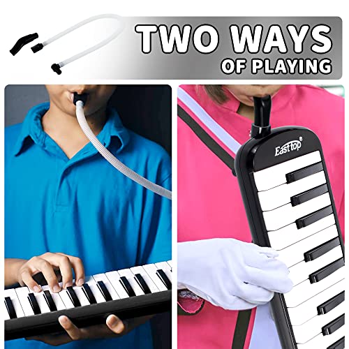 Image of East top 32-Key Melodica, Professional Mouth Melodica Keyboard Organ Instrument for Adults, Students and Kids, As a gift, Set-Black