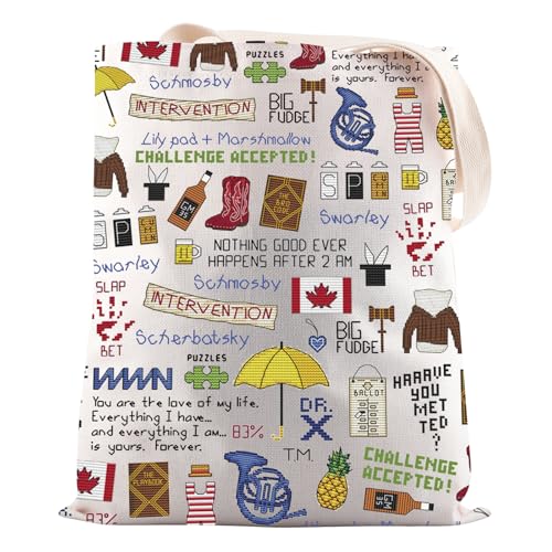 JNIAP TV Series Merchandise HIMYM Tote Bag HIMYM TV Show Fans Gift (TV How I Tote Bag)