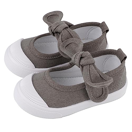 ESTAMICO Kids School Uniform Dress Shoe Girls Bowknot Mary Jane Flat Sneakers for Toddler/Little Kid3