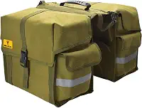 Bolsa Alforge Bike Lona Verde Impermeável 30L Cicloturismo
