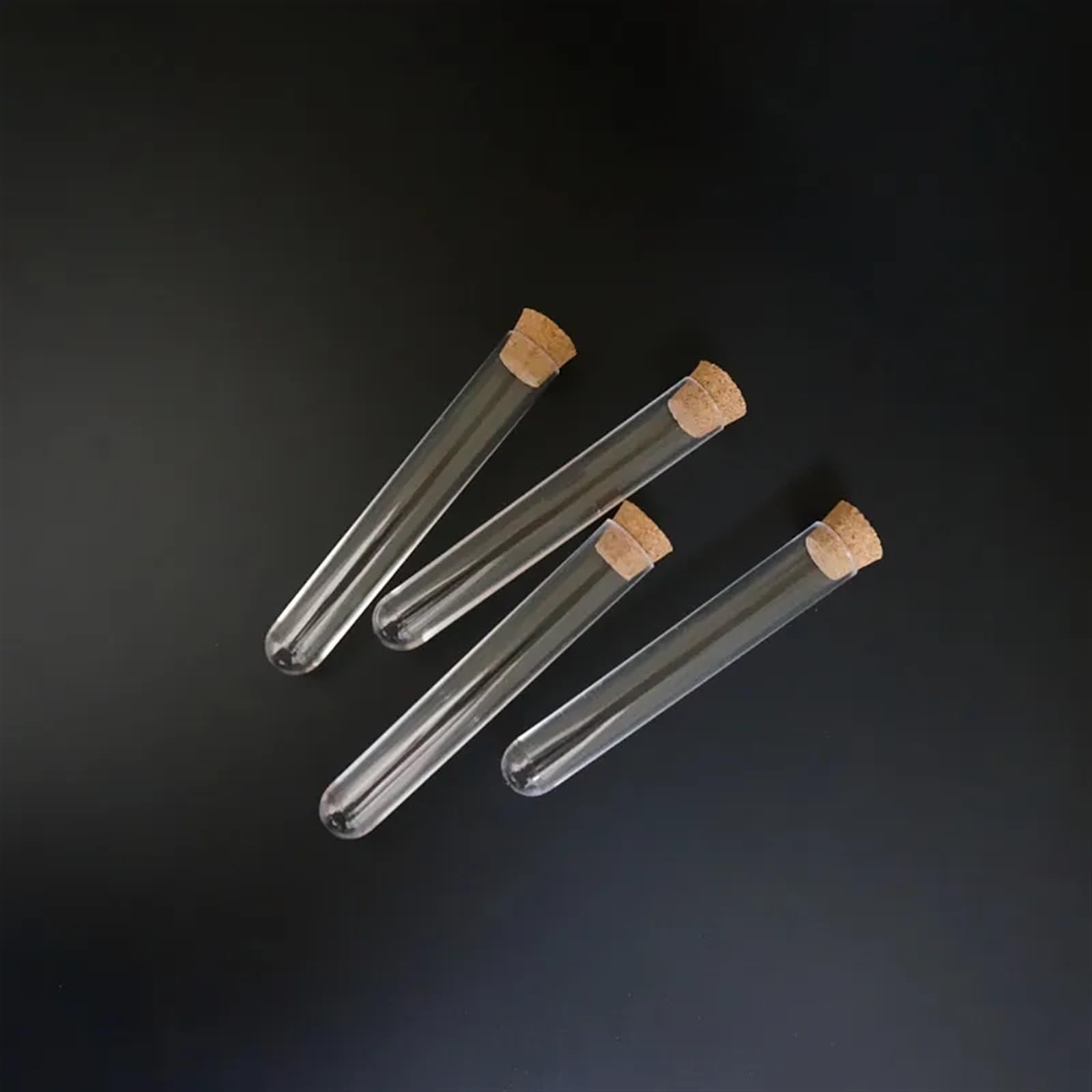 50 szt./100 szt./200 szt. 12 x 75 mm probówka laboratoryjna z korkowymi korkami przezroczysta plastikowa probówka szkoła laboratoryjna (rozmiar: 200 szt.)