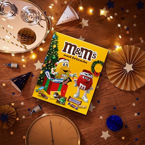 M&M'S & Friends Adventskalender mit M&M'S, Bounty, Mars, Milky Way, Snickers und Twix I 361 g Süßigkeiten zum Verschenken und für Weihnachten