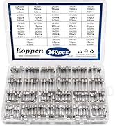 Eoppen 360pcs Fast Blow Glass Fuse Assortment Kit 22 Values Fuses Kit 0.5A 1A 2A 3A 5A 6A 8A 10A ...