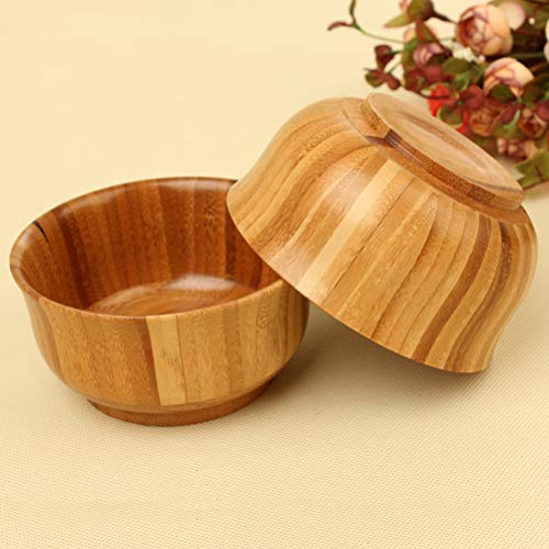 Tigela pequena de bambu natural para sopa de arroz, cereal, sobremesa, sorvete, pequenos pratos late