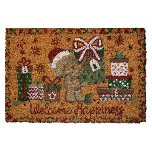 Felpudo navideño de fibra de coco rectangular, idea regalo para el nuevo hogar 2