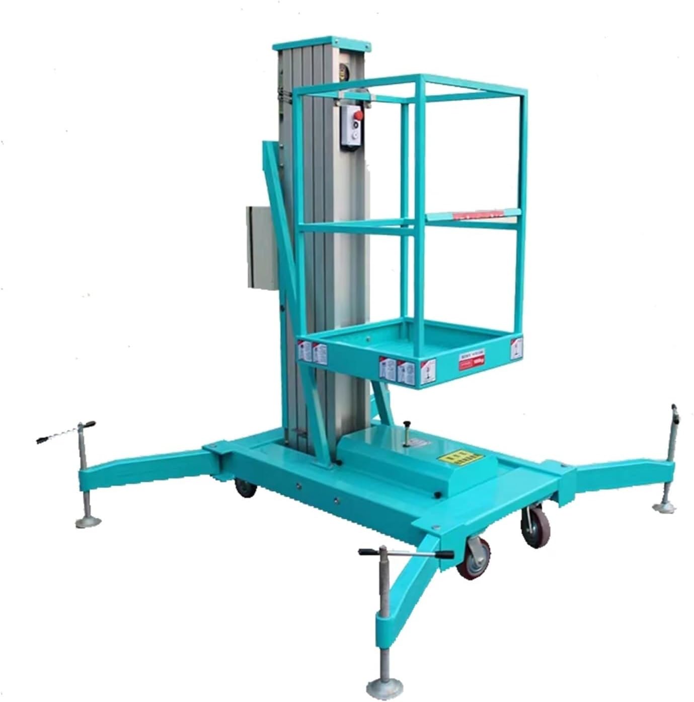 Dual Mast Electric Aerial Aluminum Man Lift Single Person Elevator(Carbon Fibre Look)