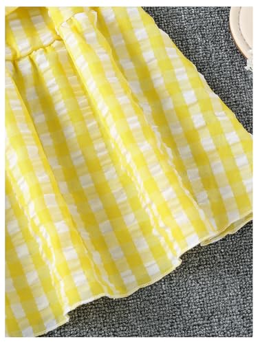 Floerns Girl's Gingham Tiered Ruffle Halter Dress A Line Cute Short Dresses with Bag4