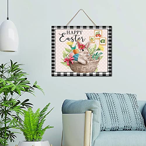 Panneau décoratif en bois vieilli Happy Easter 25x30 cm - 2