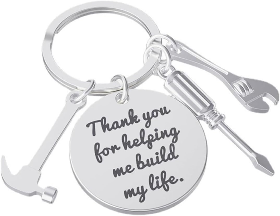 BESPORTBLE Stainless Steel Key Ring Pendant for Father’s Day Gifts, Silver