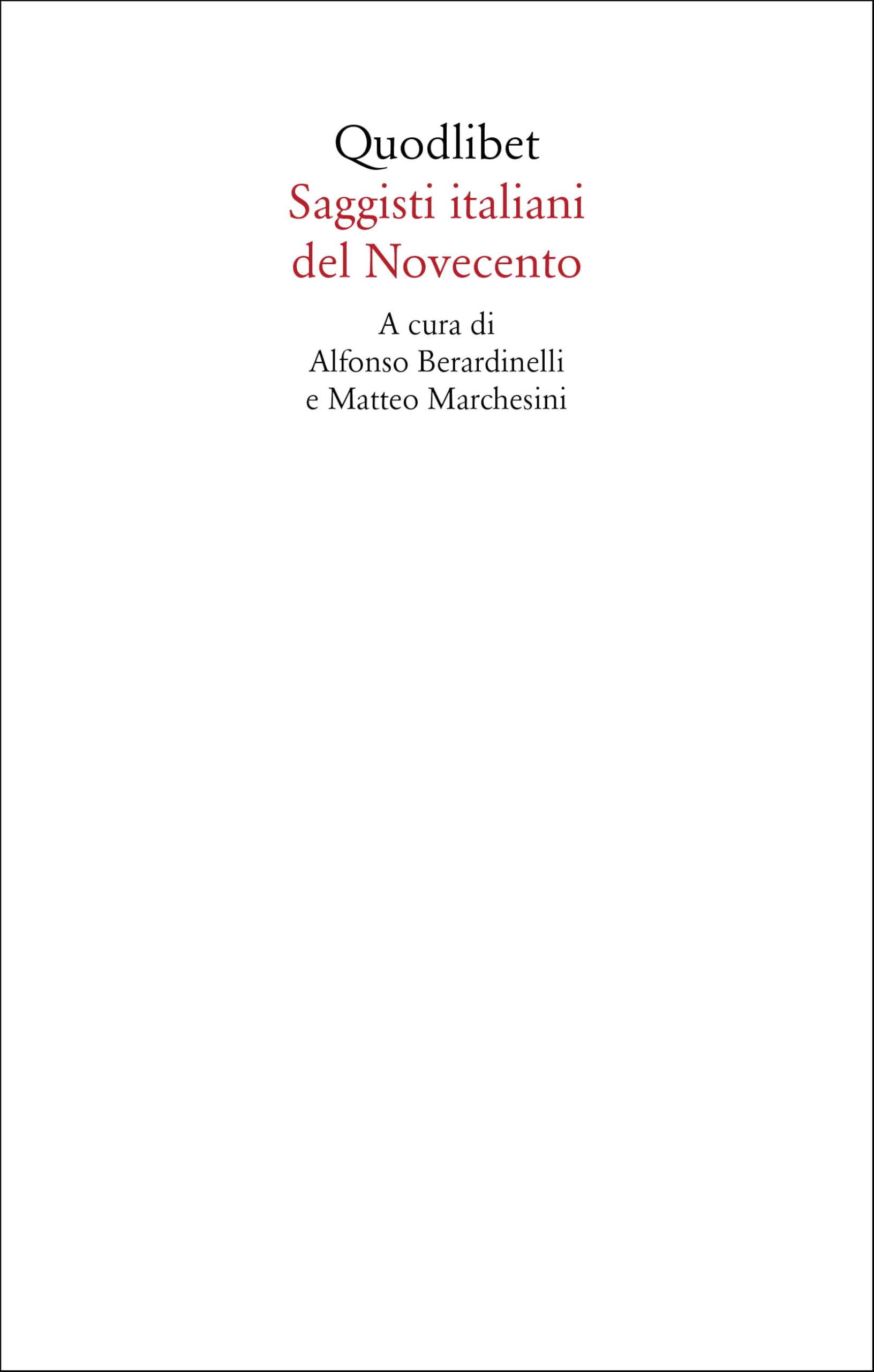 Saggisti Italiani Del Novecento - 4