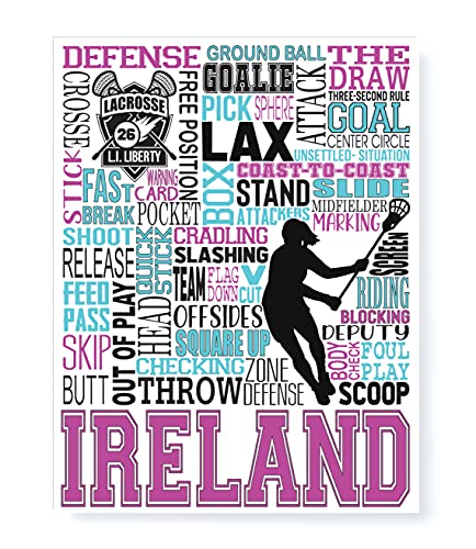 Lacrosse Typography Personalized Print - Printchicks Girls Sport Art Decor Poster Team Gift #TOP8