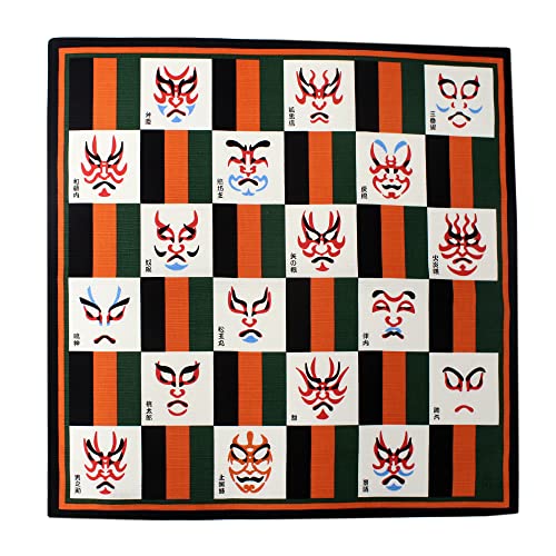 Furoshiki Japanese Traditional Wrapping Handkerchief & Bento Wrapping in Japan Gifts Souvenir (Kabuki Kumadori Face)