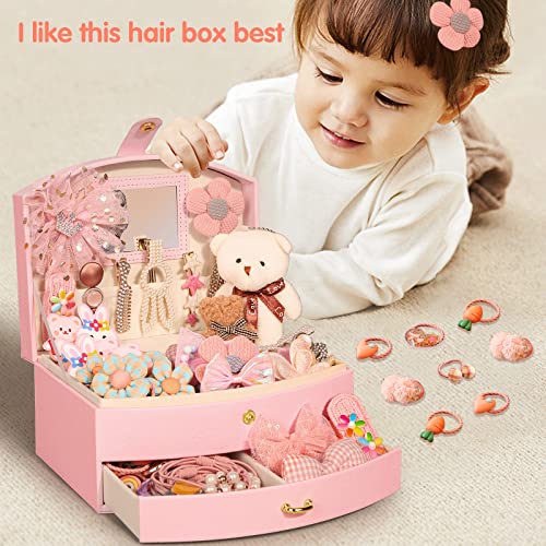 Bbnote Little Girl Kids Jewelry Box With Mirror And 48 Pieces Girl Princess Jewelry Dress Up Accessories Toy Playset Set #TOP6