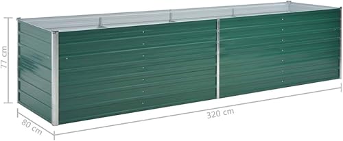 Miniatura 39 de Cama elevada de acero galvanizado, maceta elevada para jardín, para exteriores, perfecta para verduras, flores, hierbas, plantas, 39.4 x 15.7 x 17.7