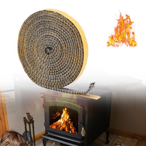 Cuerda De Sellado Para Chimenea Hasaller - Fibra De Vidrio De Alta Temperatura, 2 M De Longitud, 20 Mm Diámetro
