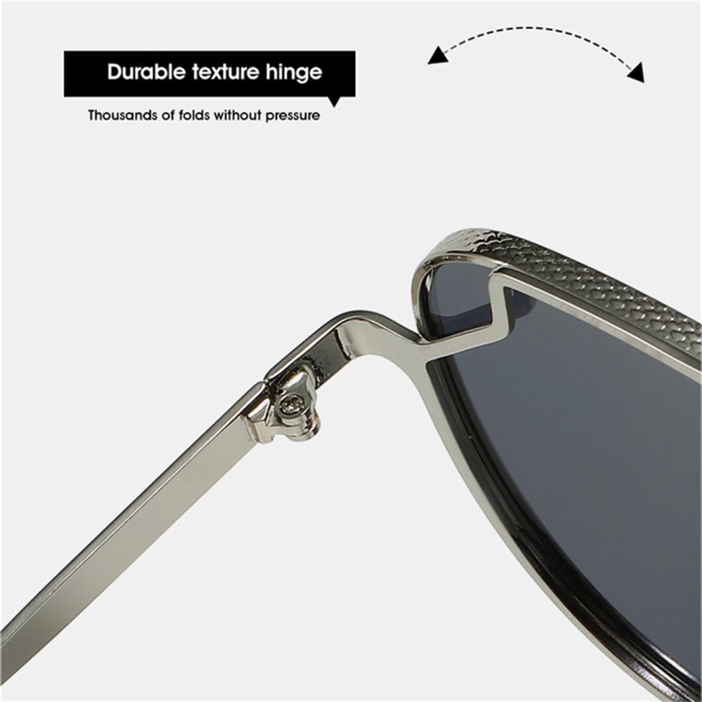 Retro Metal Double Bridges Sunglasses Women Gradient Mirror Shades UV400 Men Sun Glasses