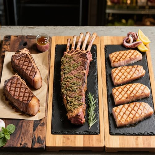 OCEANZEN Grill Master Box – 2 NY Strip Steaks, 1 Lamb