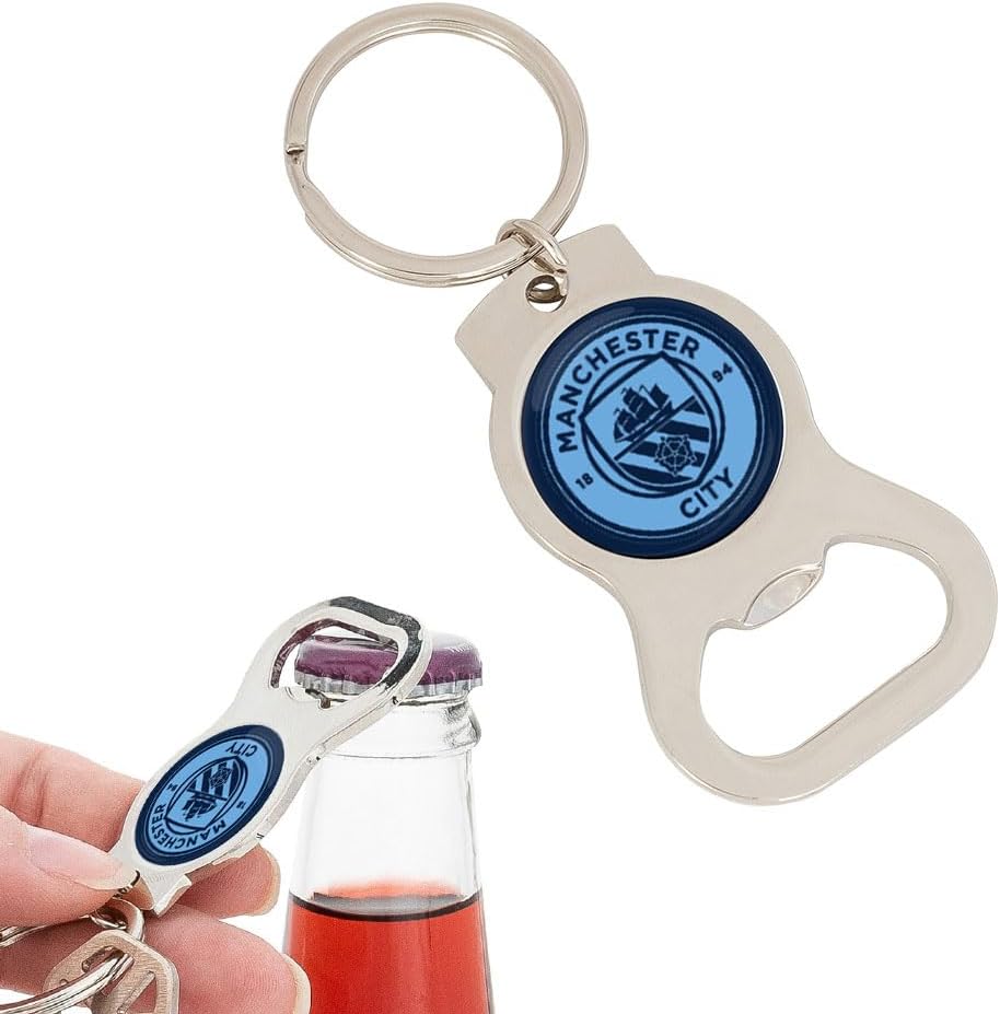 Desert Cactus Manchester City Keychain Man City MCFC Soccer Football Bottle Opener Keychain Car Keys (Silver Bottle - Style B)