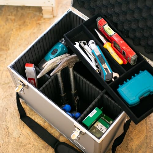 HMF 14802-02 Putzbox, Alu Aufbewahrungsbox, Universalkoffer, 41 x 33 x 36 cm
