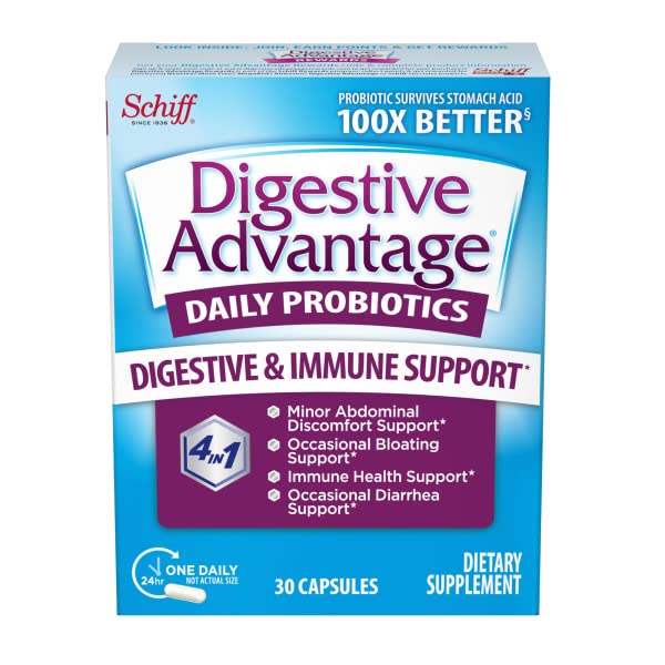 Daily Probiotic Capsules, Digestive Advantage (30 ct) - Helps Relieve Minor Abdominal Discomfort & Occasional Bloating*, Supports Digestive & Immune Health* (Pack of 3)