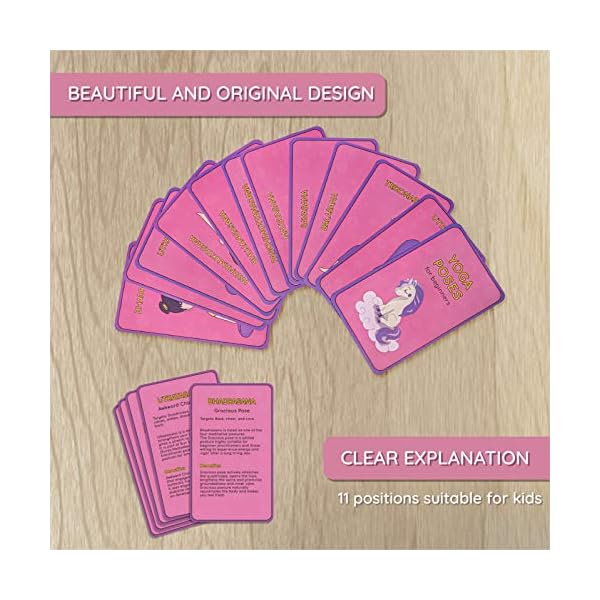 ABTECH-Kids-Yoga-Mat-Set-Fun-Unicorn-Yoga-Mat-for-Girls-Comfortable-Chemical-Free-Non-Toxic-Non-Slip-60-X-24-X-02-Inches-w-12-Yoga-Cards-for-Kids-Cute-Carrier-Bag-Pink-Ages-3-12 Kids Yoga Mat Set - Fun Unicorn Yoga Mat for Girls - Comfortable - Chemical Free - Non-Toxic - Non-Slip - 60 X 24 X 0.2 Inches - w/ 12 Yoga Cards for Kids - Carrier Bag with Strap - Pink - Ages 4-12