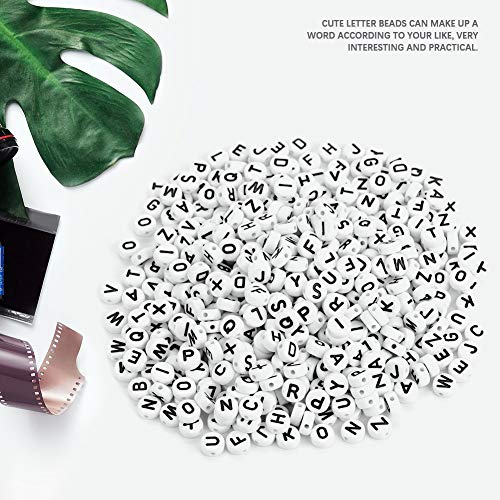 Contas com letras, contas redondas do alfabeto Contas da letra do alfabeto 500 unidades, para pulsei
