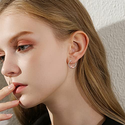 Fox/Pig/Mushroom/Cat Earrings Sterling Silver Cute Hoop Earrings Animal Jewelry Gifts for Women Daughter2