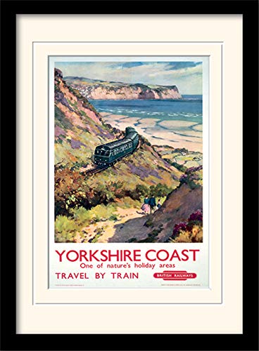 National Railway Museum Yorkshire Coast 3 Mounted & Framed 30 x 40cm Print, MDF, Multi-Colour, 42 x 32 x 2.4 cm