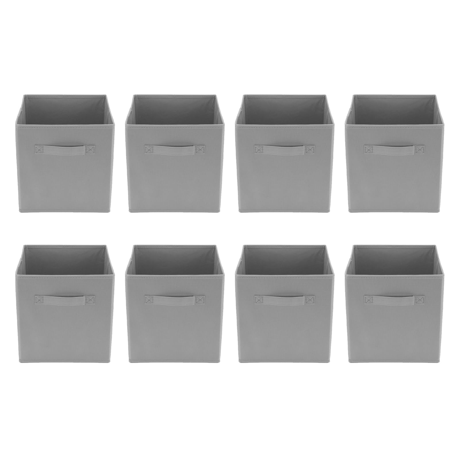 Supernic Cube Storage Boxes 27x27x28cm Foldable Organiser Basket Containers Fabric with Handles Collapsible Storage Box Clothes Basket Containers for Home Office Nursery Organisation (Grey)