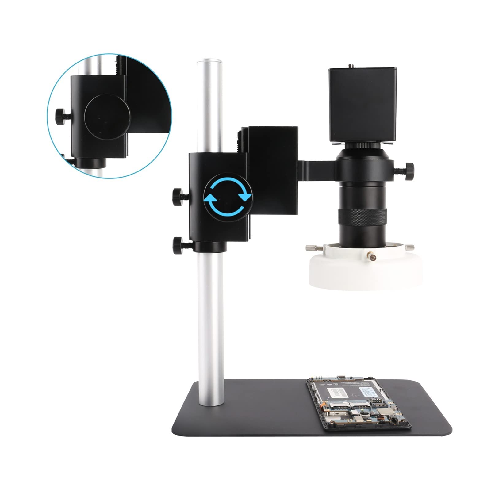 8MP. Microscopio Video elettronico Digitale con VGA. Fotocamera 130x Lens & 5 8pcs LED. Lampada Circolare for Computer PBC. Riparazione del Telefono,Precisione e Comfort(130X Lens)