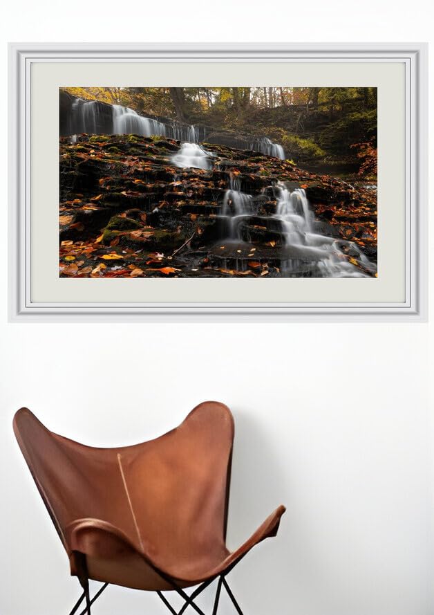JVERF - JZZJ31167 USA Autumn Stones Waterfalls Mohawk Falls Foliage| Self-Adhesive Painting | Frameless