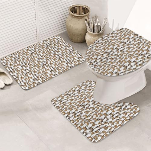 Tapis de bain absorbants antidérapants lavables 3 pièces motif Beagles - 2