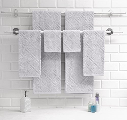 Classic Turkish Towels - Luxury Towel Set For Bathroom, 100% Turkish Cotton, Quick Dry, Soft And Absorbent Bath Towels, Hand Towels, And Washcloths, Larue Collection - 6-Piece Set (Light Grey) #TOP1