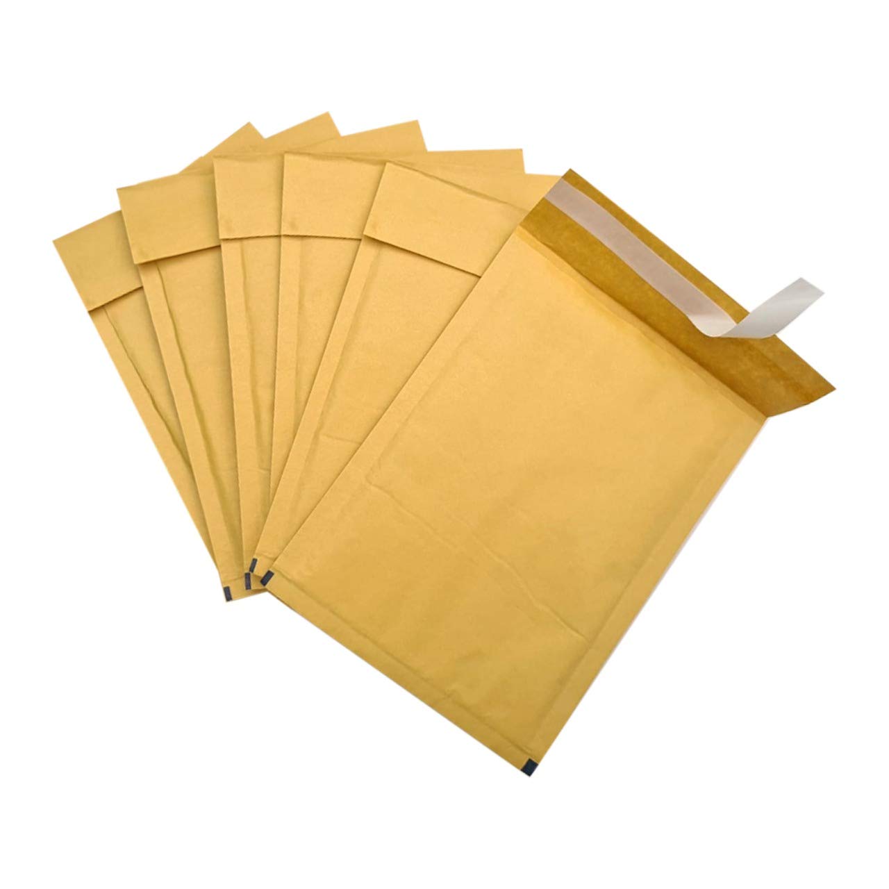 6 x Medium Brown Bubble Envelopes – Safe, Secure and Simple to use – with self-Adhesive Easy Peel Strip – NO More Licking
