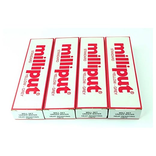 4 x amarillo estándar gris Milliput Masilla epoxi. Modelado barco coche. Bicicleta