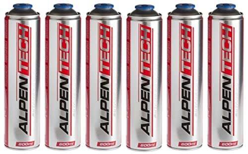 Pack de 6 cartouche gaz 330g Butane propane mix 600ml ALPENTECH Bonbonne gaz universelle valve 7/16