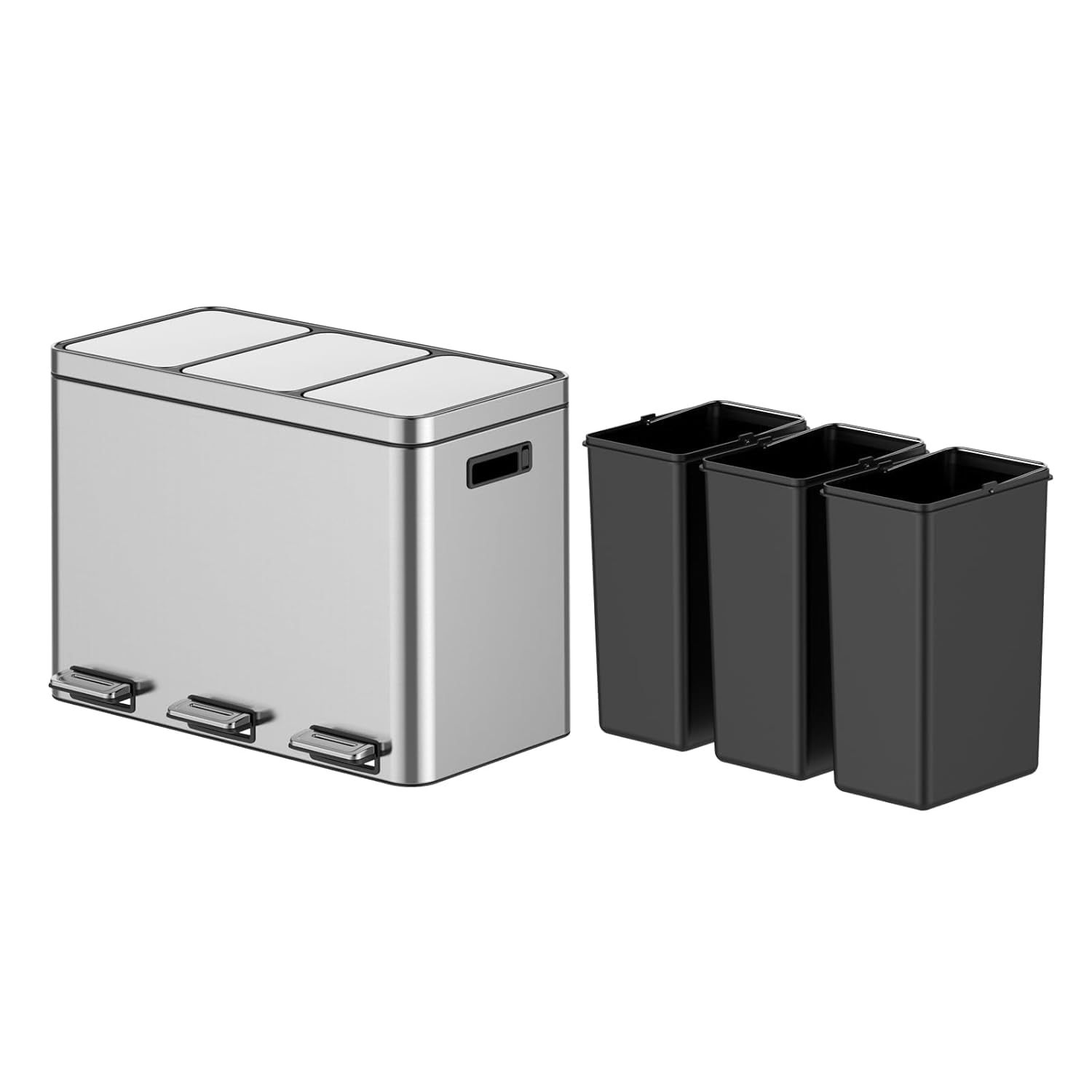 Sterilite 10519006 3 Gallon Kitchen Ultra Plastic Wastebasket Storage Trash Bin Can Container, Black