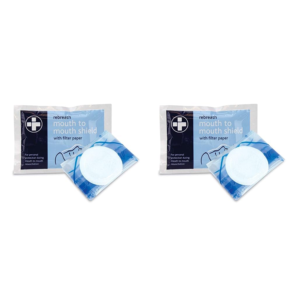 Reliance Medical - Rebreath Mounth to Mounth Shield with Filter Paper, for Personal Protection from Contact and Infections During CPR Resuscitation - (Pack of 20)