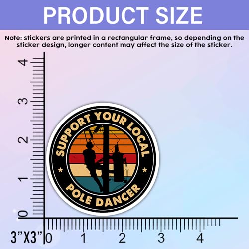 Image of SODAVA (Set of 3) Support Your Local Pole Dancer Lineman Retro Sticker Funny Electric Lineman Lineworker Gift Decorations Graphic Helmet Bumper Stickers