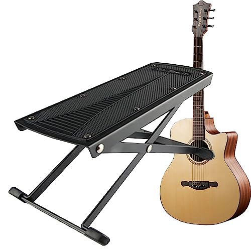 MINGZE Repose-pieds en guitare, repose-pieds réglable en gomme réglable en 6 positions, support en métal de haute qualité et pédale de guitare antidérapante en caoutchouc (Noir) - Les Beatles, Paul McCartney, John Lennon, RIngo Starr, George Harrison MINGZE Repose-pieds en guitare, repose-pieds réglable en gomme réglable en 6 positions, support en métal de haute qualité et pédale de guitare antidérapante en caoutchouc (Noir)