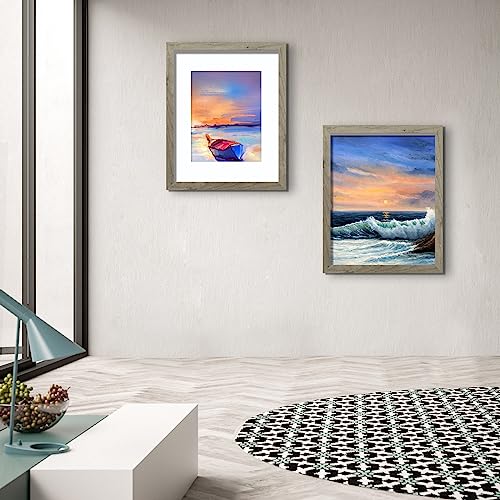 Image of LUCKYLIFE 16x20 Frames for Wall, Display Pictures 11x14 with Mat or 16x20 without Mat, Pack of 2, Gray