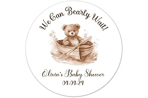 2 Inch 40-Pack We Can Bearly Wait Stickers for Favor Bags and Boxes