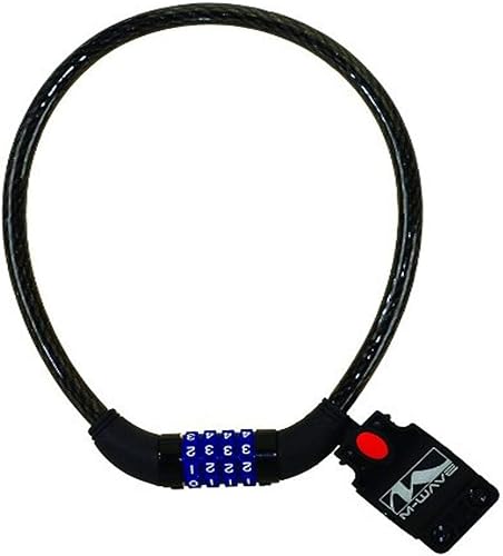M-Wave Candado de cable combinado (negro, 0.472 x 23.622 in)