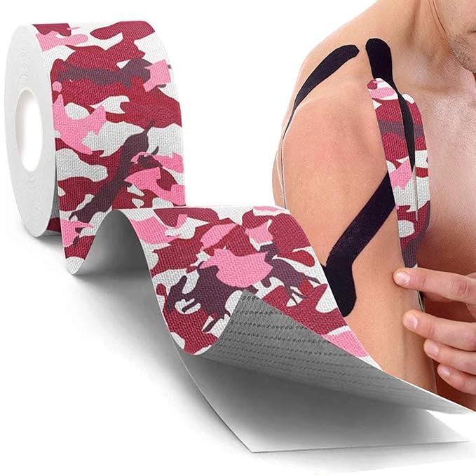 STRAUSS Kinesiology Sports Tape for Knee,Calf & Thigh Support|Waterproof Athletic Sports Tape for Muscle Support,Hand Leg Joint Support & Physiotherapy|Kinesio Tape for Sports Injury,(Camo Pink) (B0CP2GTQNN) Amazon Price History, Amazon Price Tracker