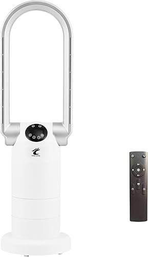 Ocean Loong Combo de ventilador de torre sin aspas de 1500 W y calentador de espacio para el hogar con control remoto, temporizador oscilación,