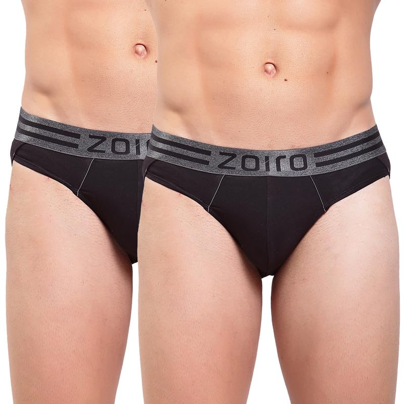 Image of Zoiro Men's Cotton Blend Solid Sports Brief (Pack of 2) |Colours May Vary