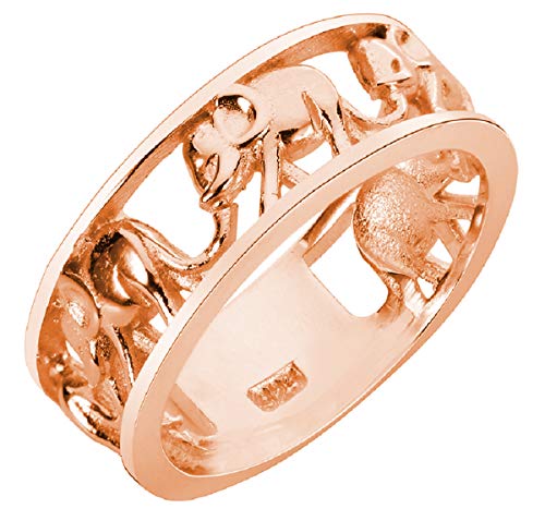 CloseoutWarehouse 925 Sterling Silver Elephant Family Migration Ring (Comes in Colors)