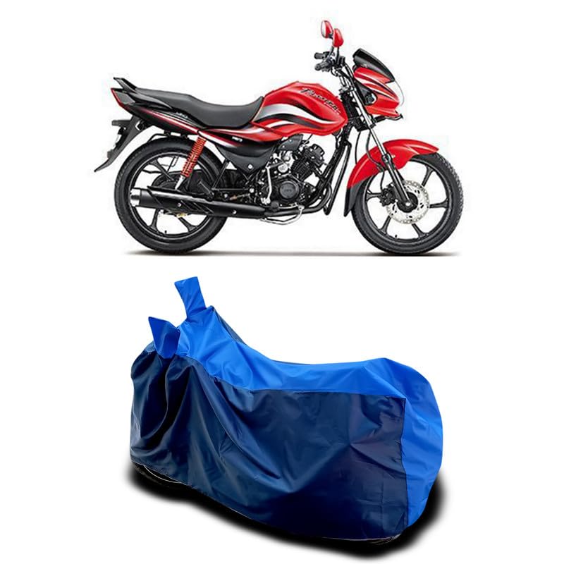 Image of DUFFEL-Two Wheeler Bike Body Cover Compatible for Hero Passion Pro 110 Heat Protectio /UV-Rays /Birds Dropping /DustProof /Waterproof All Variants [Nevay Blue]