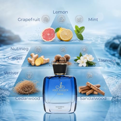 JOHN WARREN Aqua Eau De Parfum for Men Aquatic - Image 4